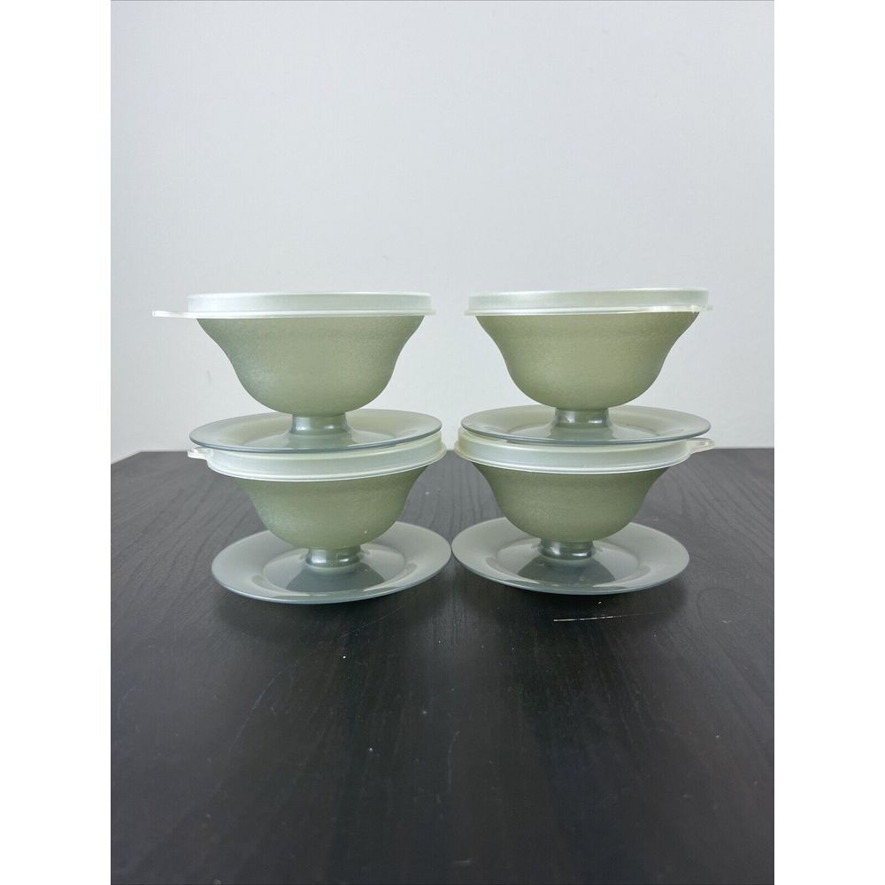4‎ Vtg Tupperware Dessert Parfait Sundae Short Cups